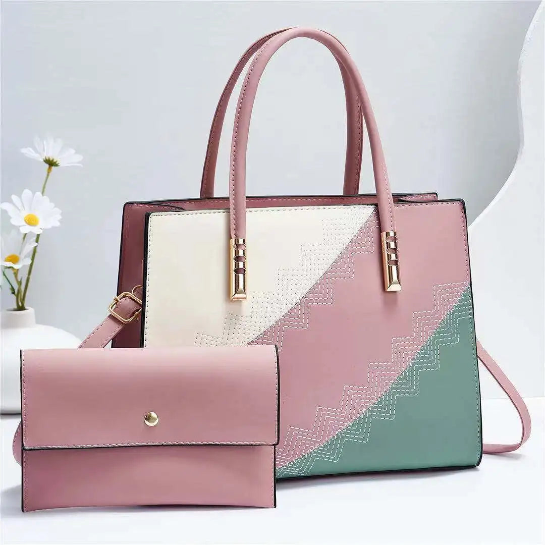 Elegant Spliced Messenger Tote – High-Quality Office Crossbody Shoulder Bag for Women