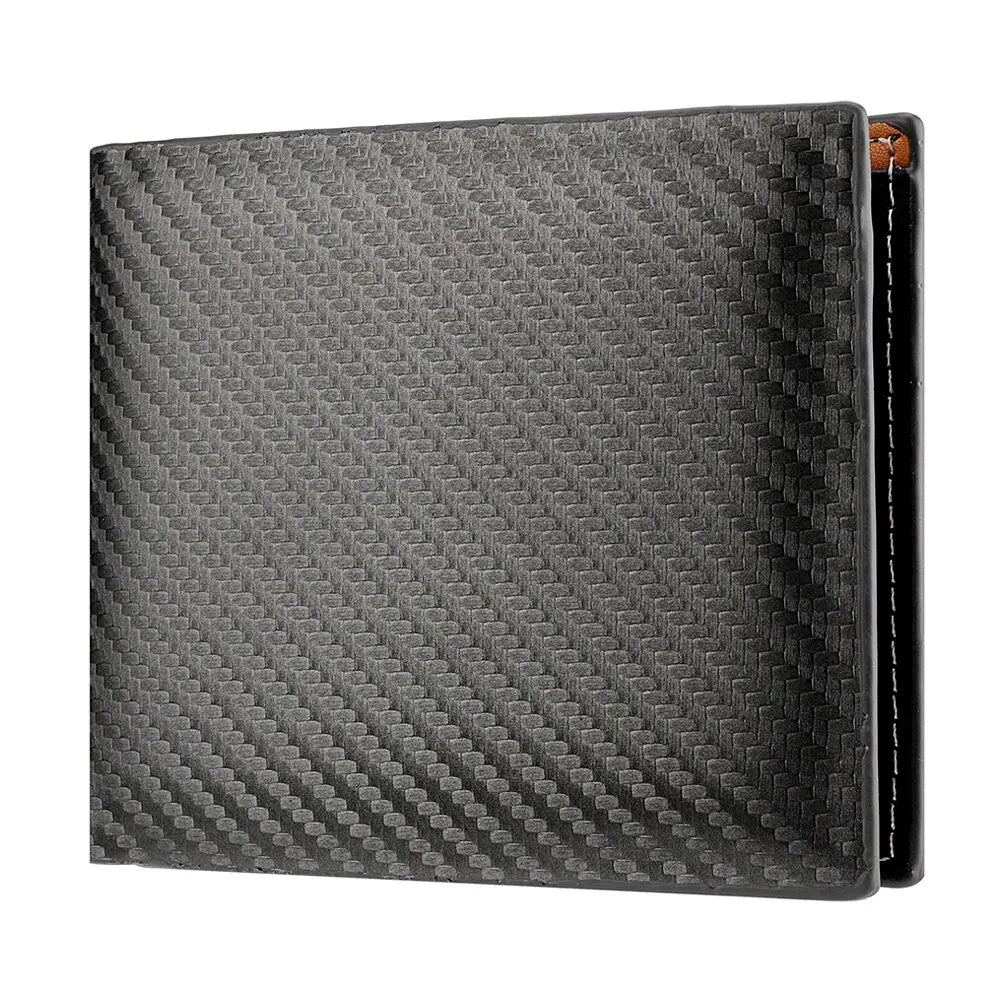 Carbon Fiber Short Wallet – Men’s Card Holder with Integrated Zipper Coin Pocket