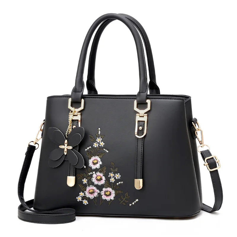 Embroidered Leather Tote – Stylish, Spacious & Everyday Ready