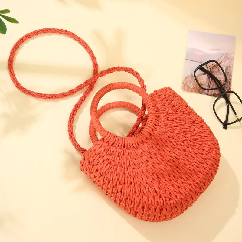 Half-Moon Rattan Crossbody – Summer Style