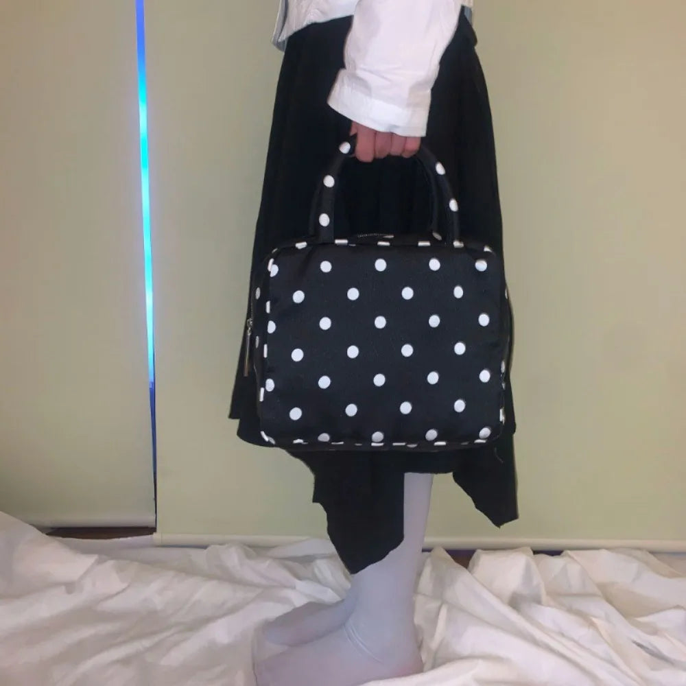Y2K Polka Dot Pouch – Vintage Style & Korean Trend Vibes