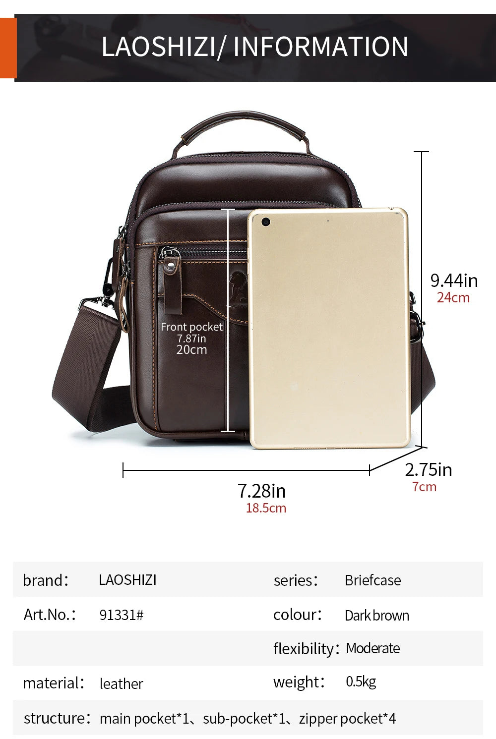 Classic Retro Men’s Cowhide Crossbody Bag