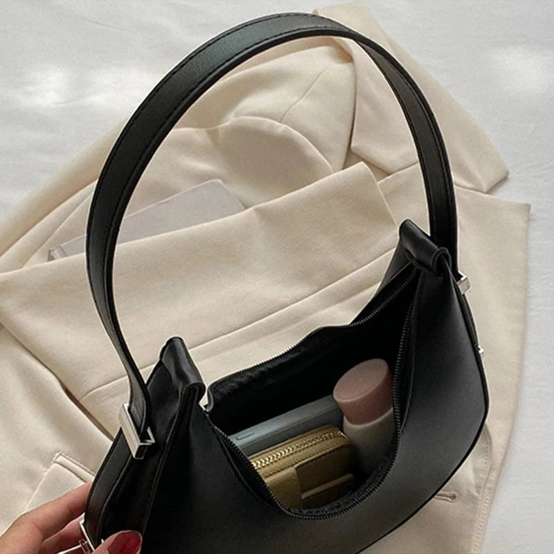 Elegant PU Shoulder Bag – Clutch & Tote in One