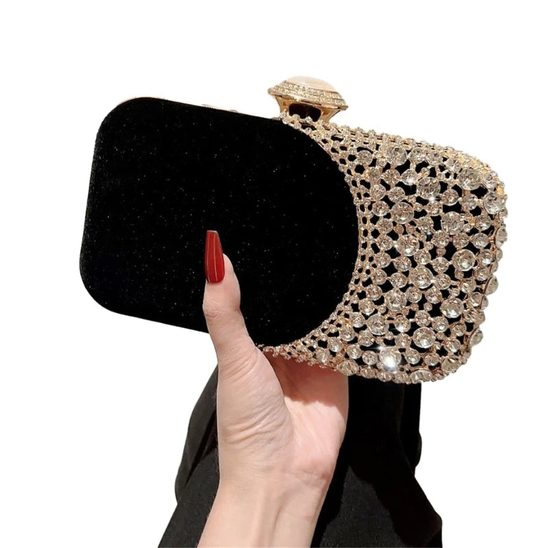 Glitter Evening Clutch – Small Phone Purse with Detachable Chain for Women