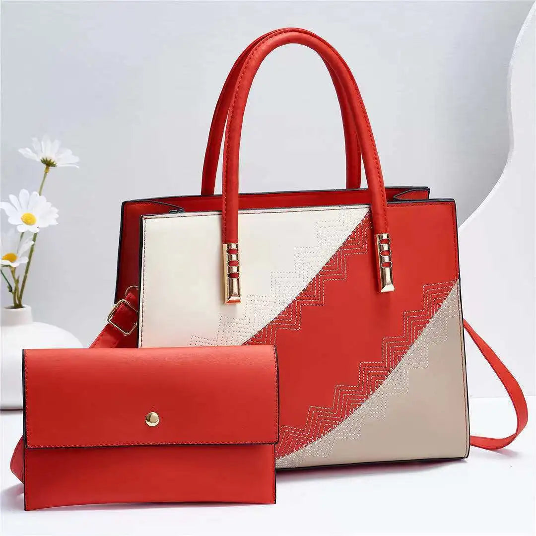 Elegant Spliced Messenger Tote – High-Quality Office Crossbody Shoulder Bag for Women