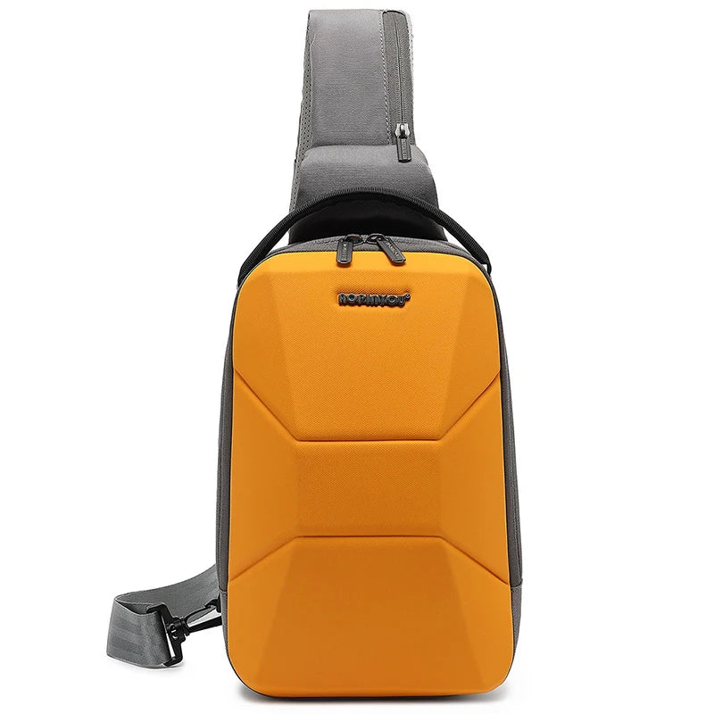 Hard Shell Chest Sling – Waterproof Travel Bag with USB Port
