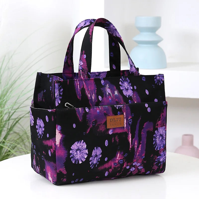 Large Capacity Thickened Cloth Tote – Minimalist Work & Lunch Storage Bag for Daily Use