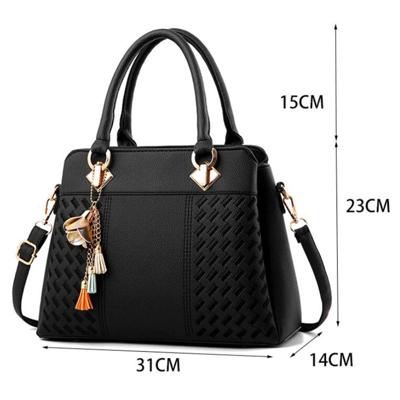 Gusure Embroidered Tote – Elegant, Spacious & Tassel-Accented