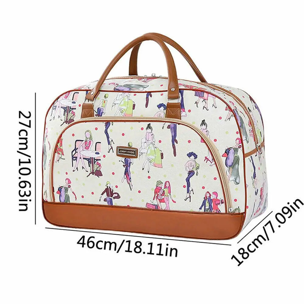 Large Travel Holdall – Women’s Fashion Zip Carry-On & Weekend Handbag