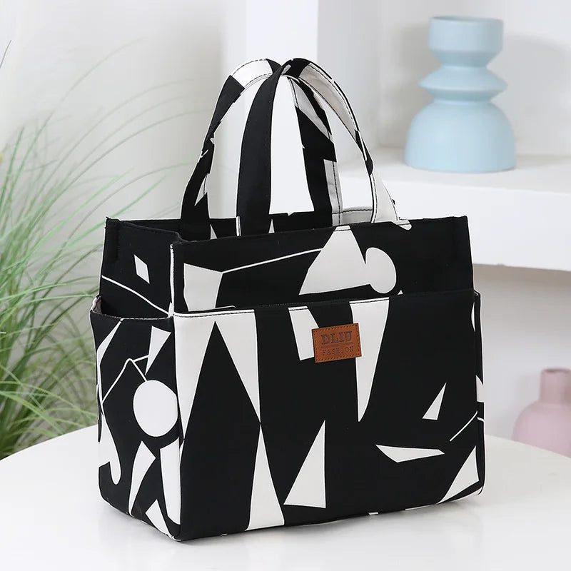 Large Capacity Thickened Cloth Tote – Minimalist Work & Lunch Storage Bag for Daily Use