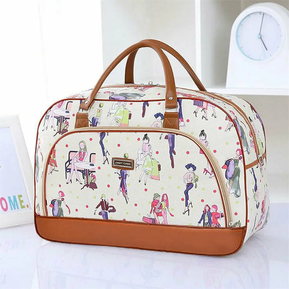 Large Travel Holdall – Women’s Fashion Zip Carry-On & Weekend Handbag