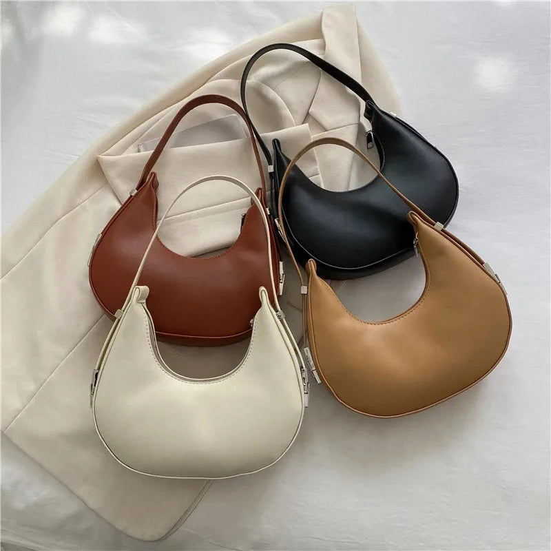 Elegant PU Shoulder Bag – Clutch & Tote in One