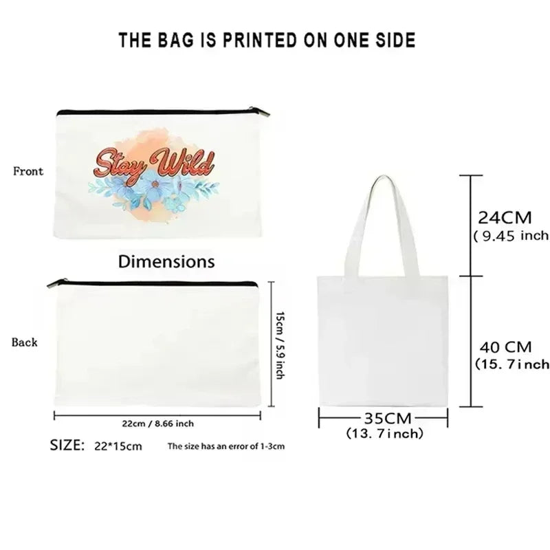 Butterfly Print Canvas Tote – Foldable, Reusable & Stylish
