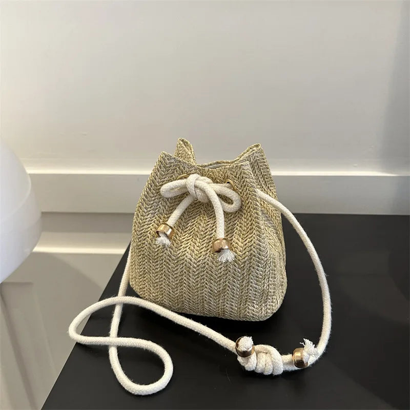 Adjustable Summer Straw Crossbody