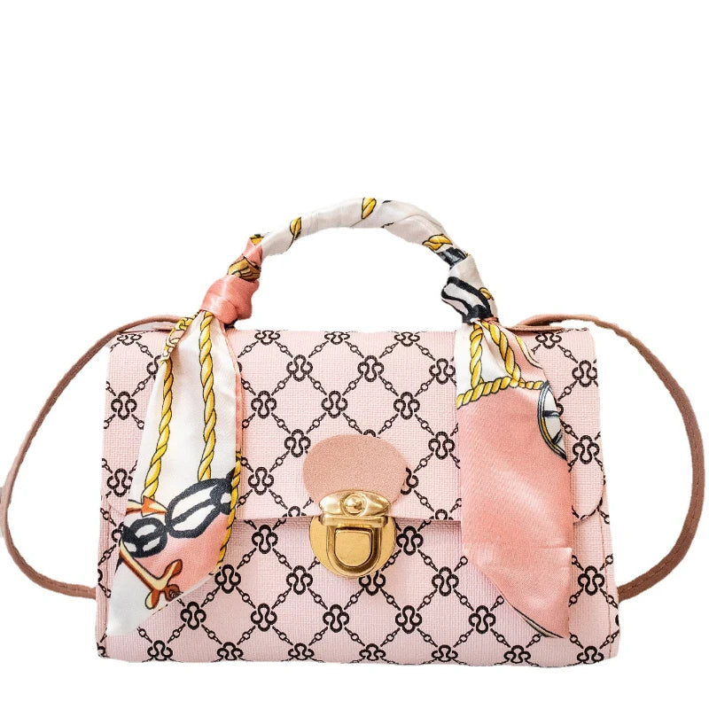 Retro Printed Mini Bag – Niche Square Shoulder & Crossbody for Women