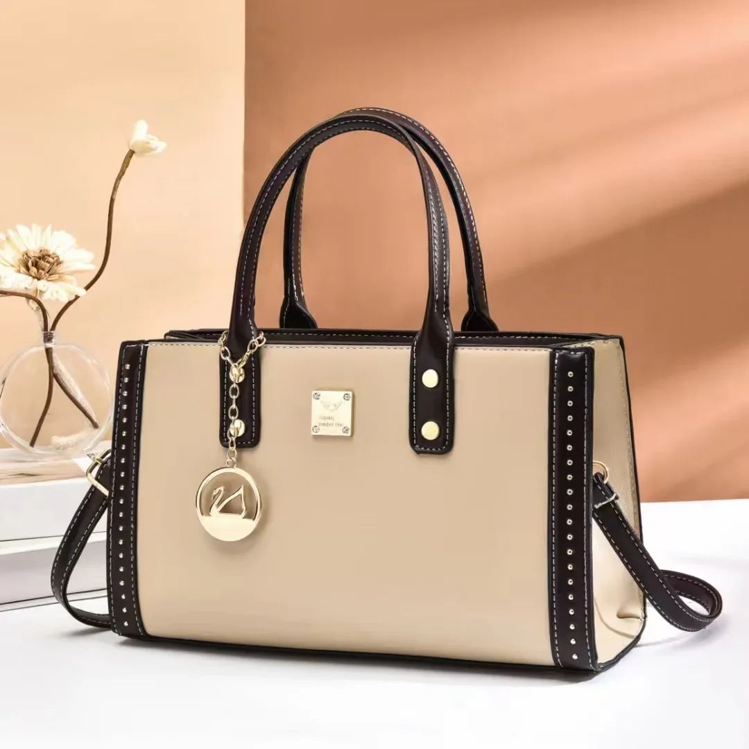Luxury Leather Designer Tote – Large Capacity Crossbody Handbag for Women