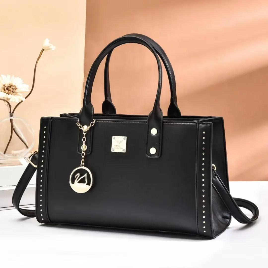 Luxury Leather Designer Tote – Large Capacity Crossbody Handbag for Women