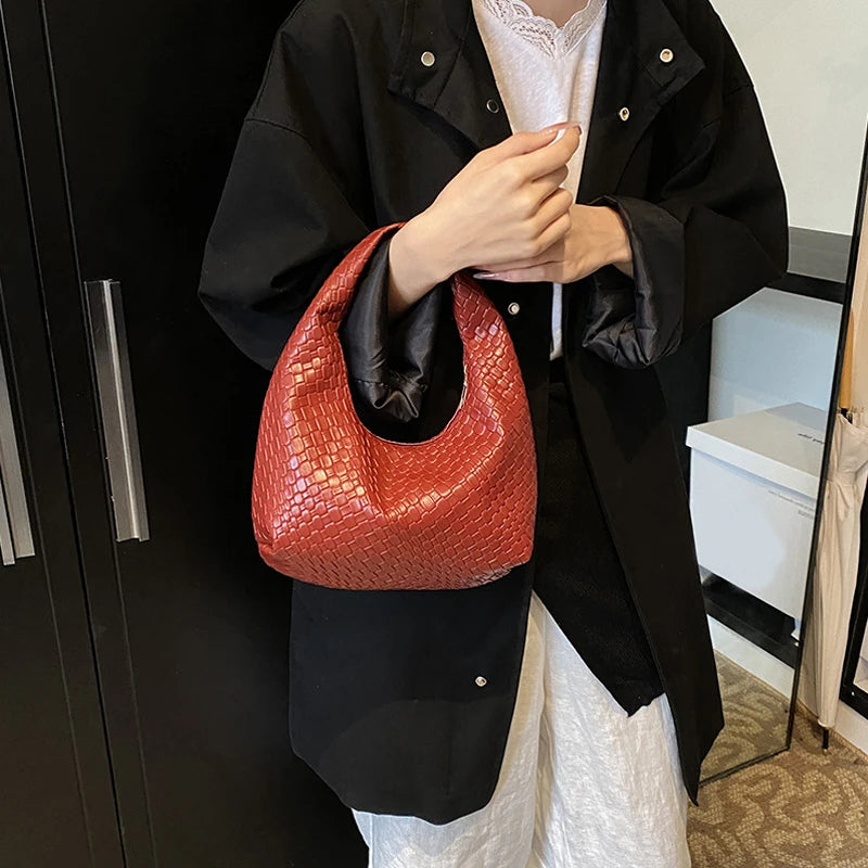 Soft Embossed Top-Handle Shoulder Bag