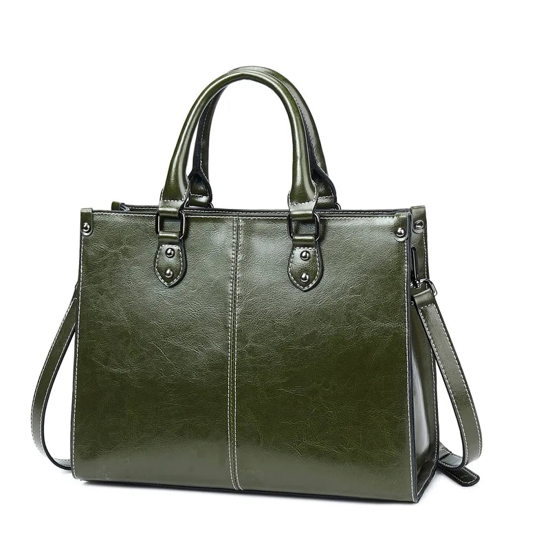 Luxury Top Handle Bag – Cowhide Leather, Timeless Style