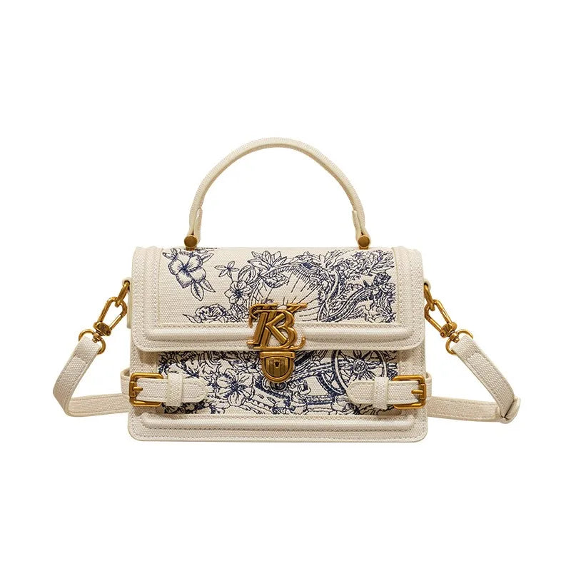 Embroidered Square Handbag – High-End Textured Summer Shoulder & Crossbody Bag for Women