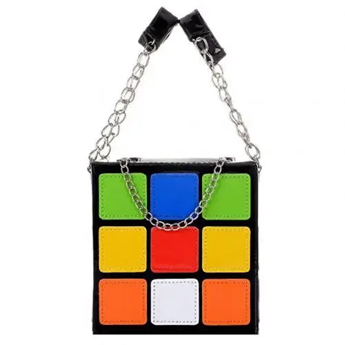 Chic Cubic Box Bag – Designer Leather Chain Tote for Women