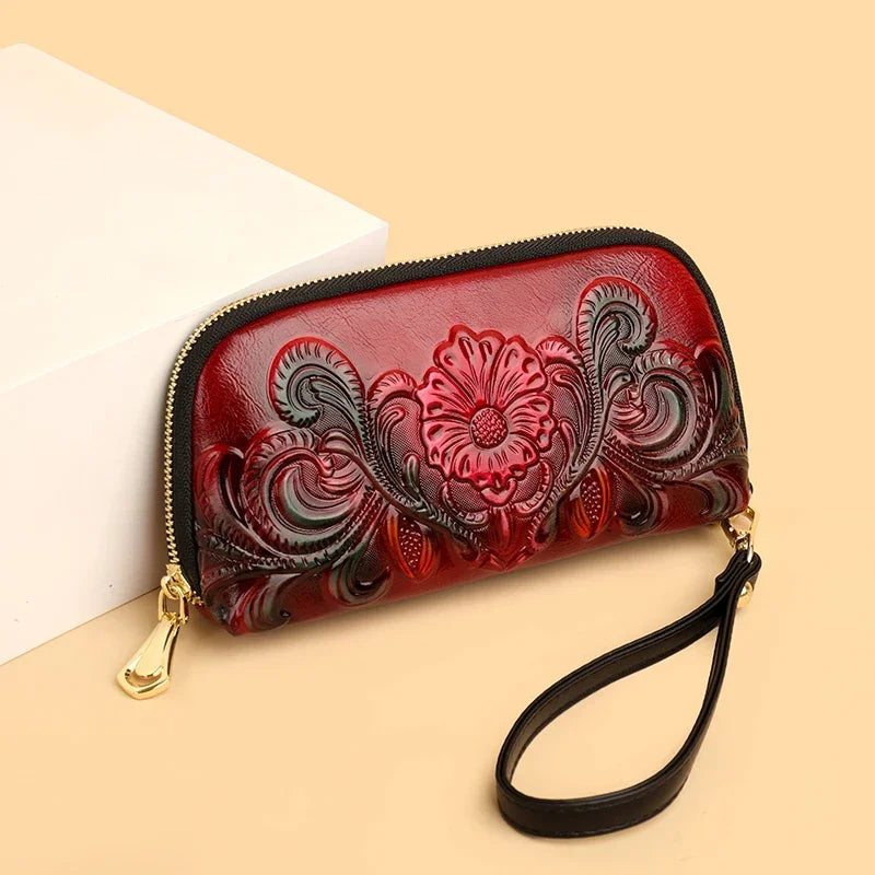 Printed Mini Handbag – Vintage Designer Wrist Bag with Phone & Coin Pocket