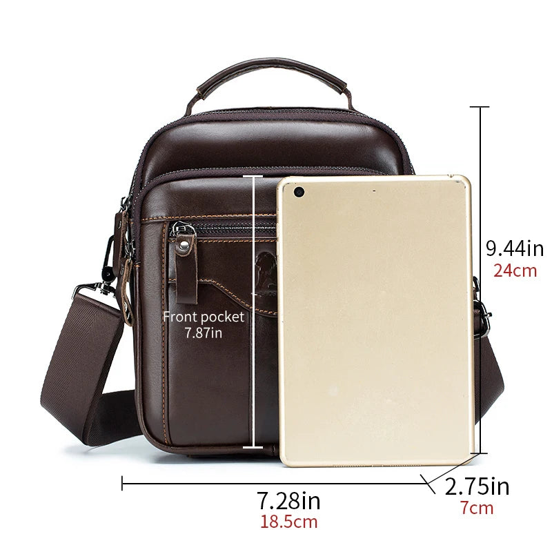 Classic Retro Men’s Cowhide Crossbody Bag