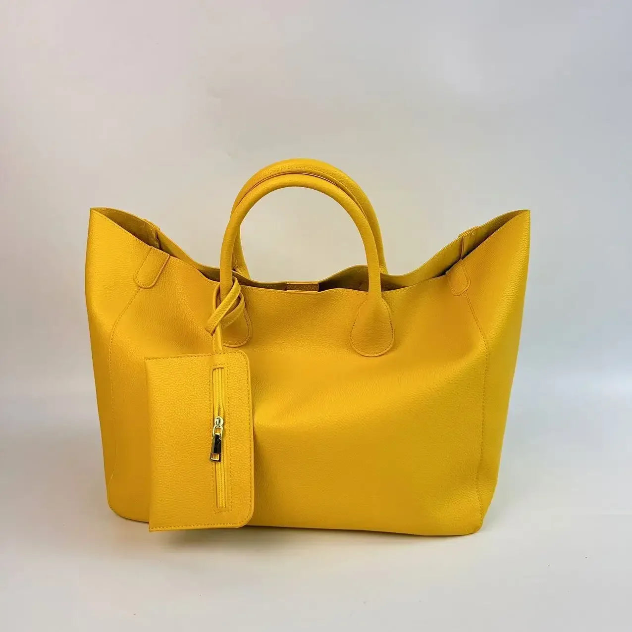 Oversized Vegan Leather Handbag – Simple, Versatile & Large-Capacity Shopping Tote for Women