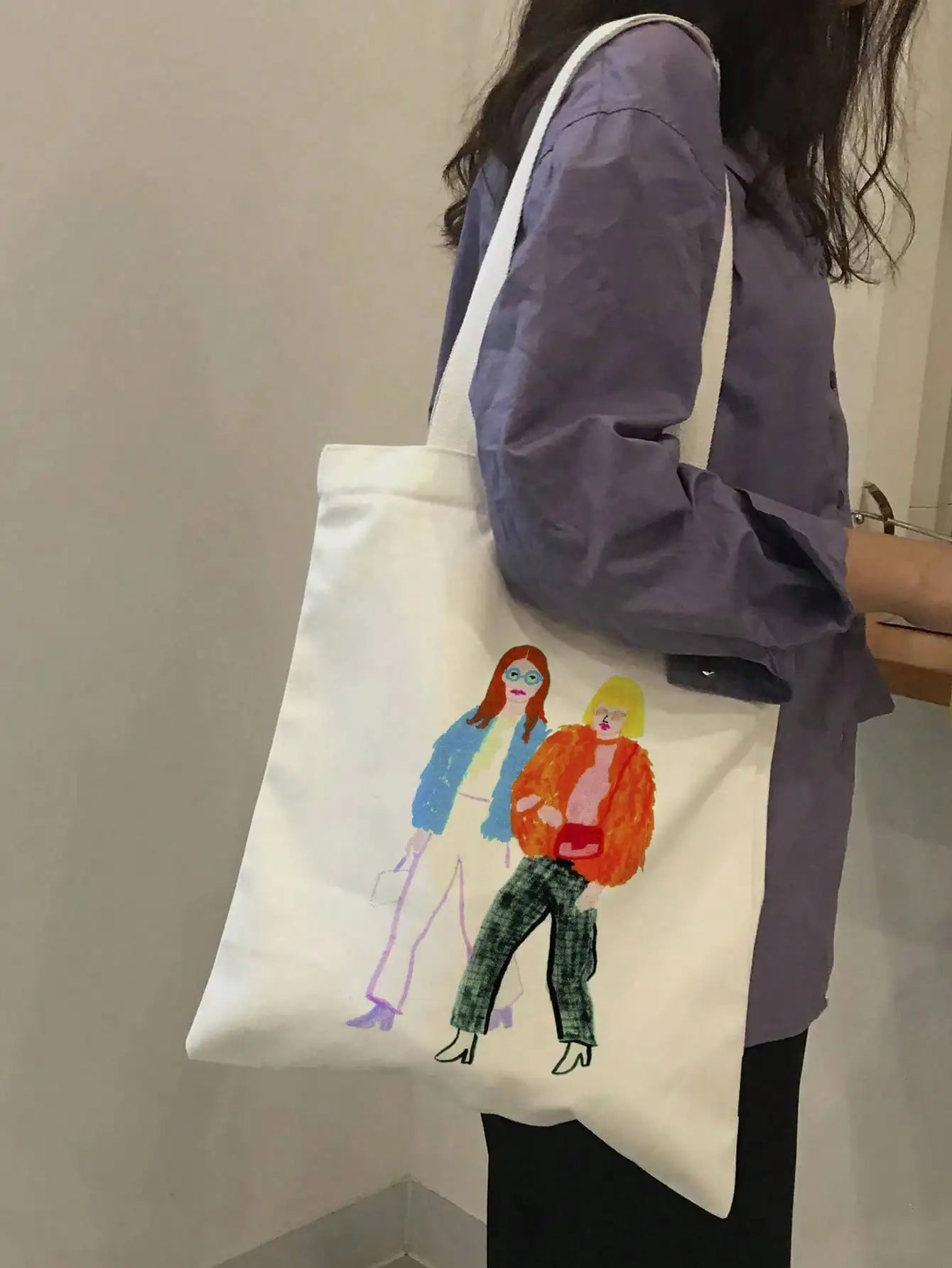Floral Graffiti Canvas Tote – Bold, Stylish & Street-Ready