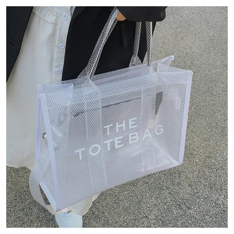 Luxury Clear Beach Tote – Chic, Spacious & Summer-Perfect