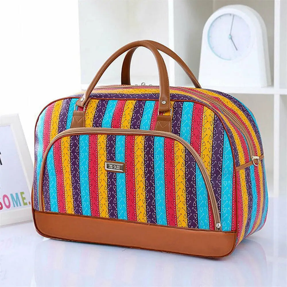 Large Travel Holdall – Women’s Fashion Zip Carry-On & Weekend Handbag