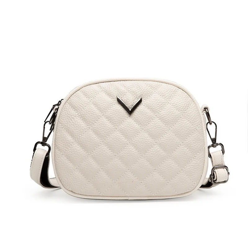Diamond Triple-Layer Square Bag – Leather Crossbody & Phone Clutch for Women
