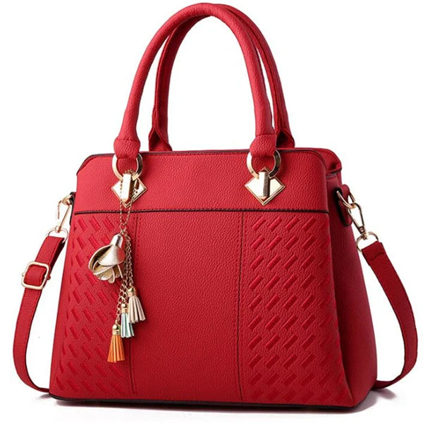 Gusure Embroidered Tote – Elegant, Spacious & Tassel-Accented