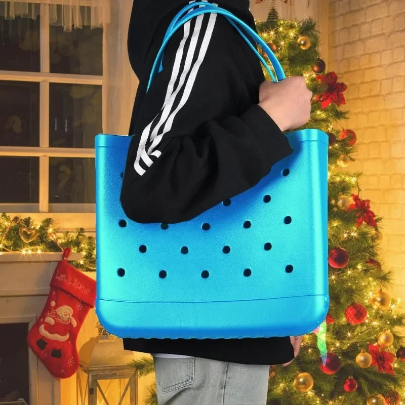 Large EVA Beach Tote – Jelly Style, Summer-Ready & Mom-Friendly
