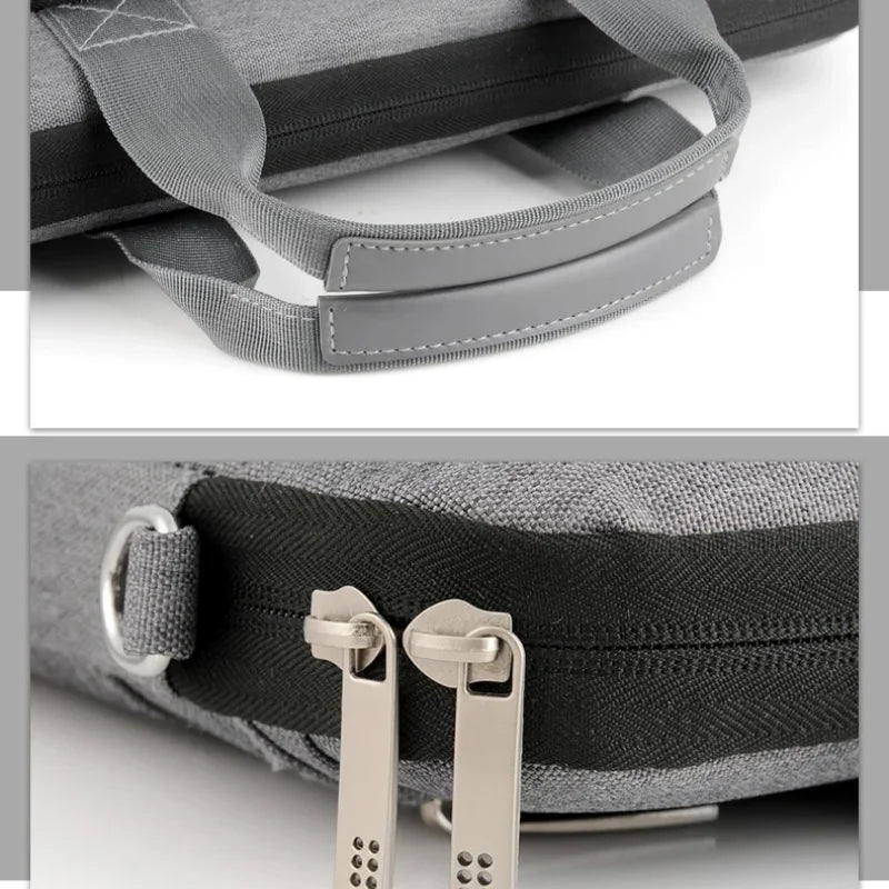 Double-walled shock-resistant water laptop bag carrying shoulder crossbody business briefcase
