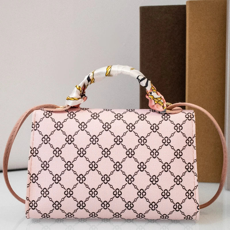 Retro Printed Mini Bag – Niche Square Shoulder & Crossbody for Women