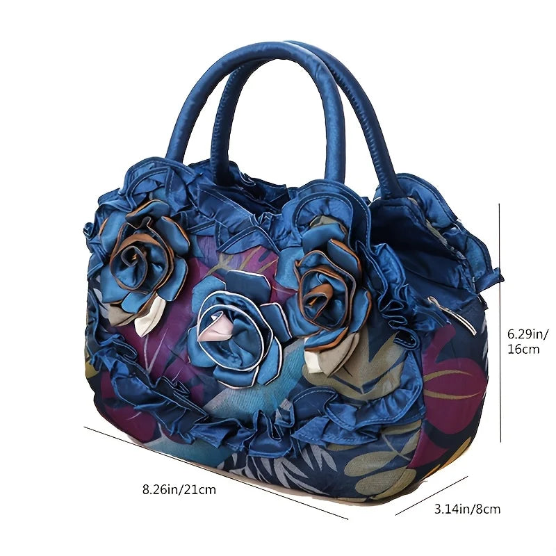Korean Style Mommy Handbag – Solid Lace Zipper Tote for Women & Girls