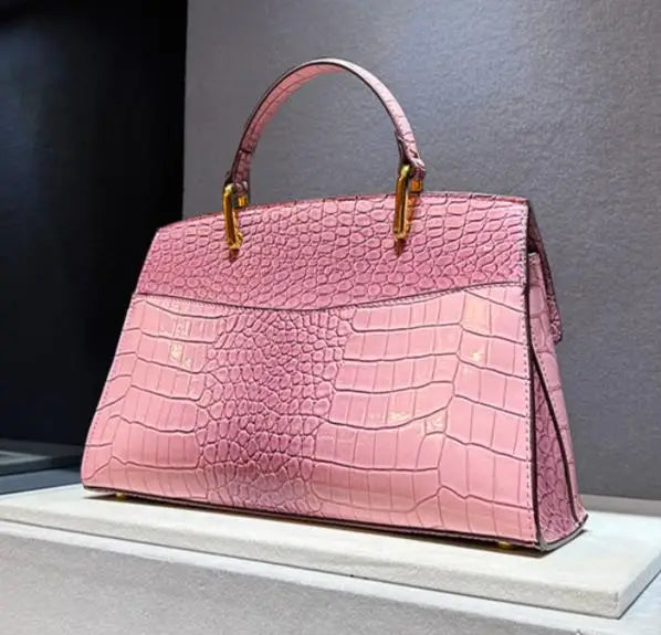 Luxury Crocodile Pattern Shell Bag – Women’s Fashion Top Handle & Crossbody Handbag