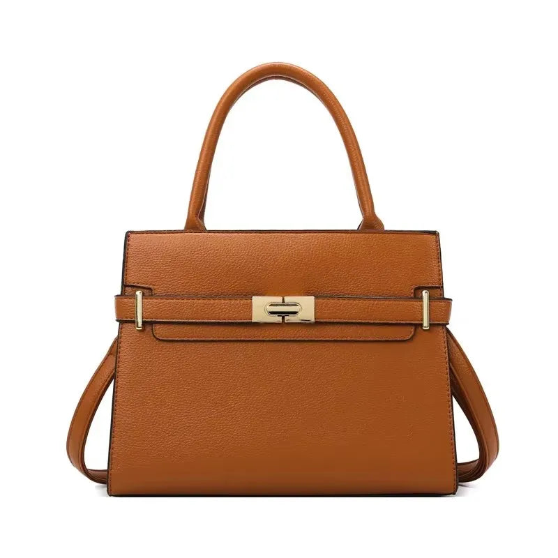 Simple Soft Leather Bag – Women’s Casual Small Square Bucket Crossbody & Shoulder Bag