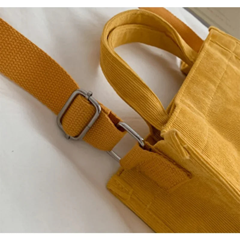 Fashionable Corduroy Shoulder Bag – Large Capacity