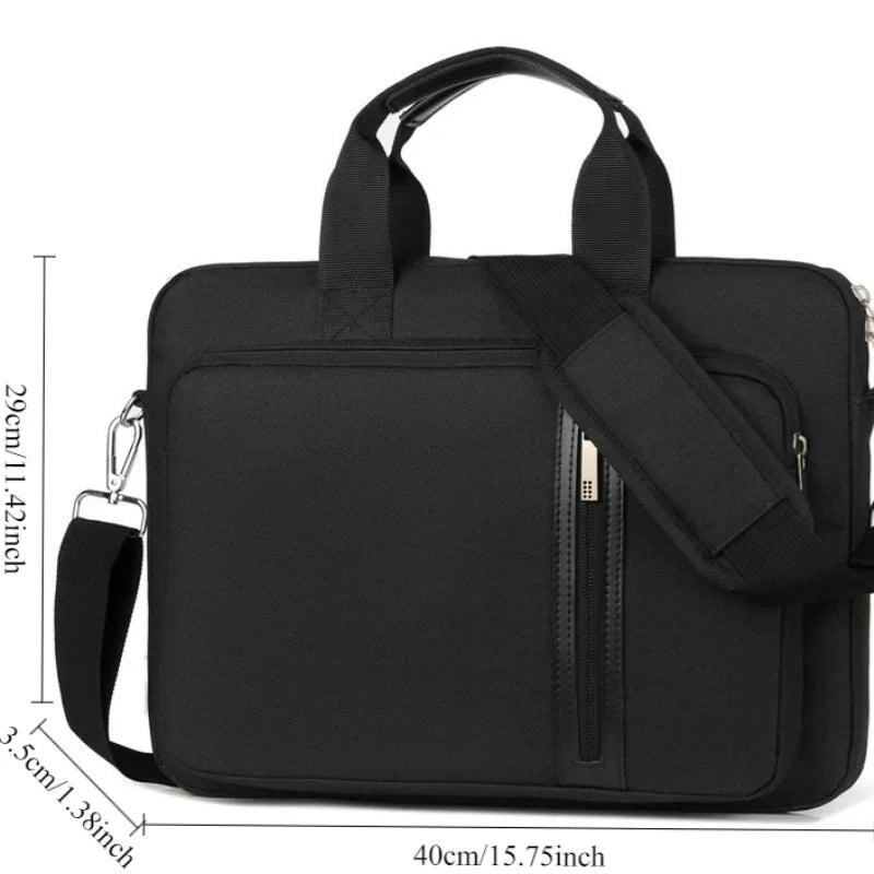 Double-walled shock-resistant water laptop bag carrying shoulder crossbody business briefcase