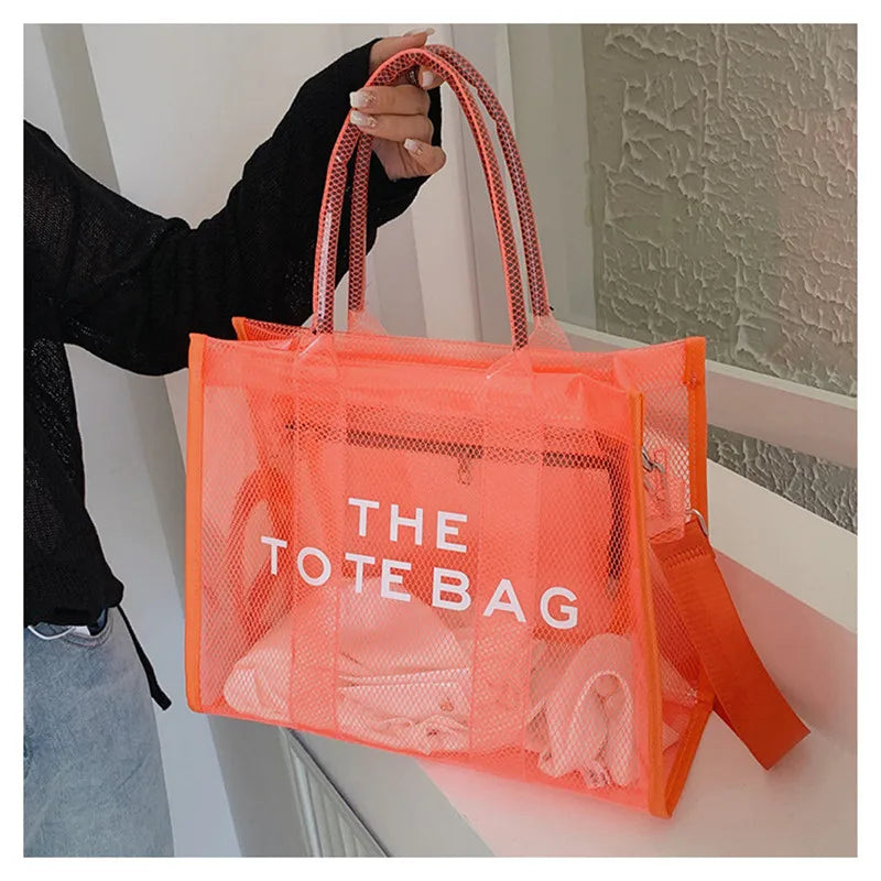 Luxury Clear Beach Tote – Chic, Spacious & Summer-Perfect
