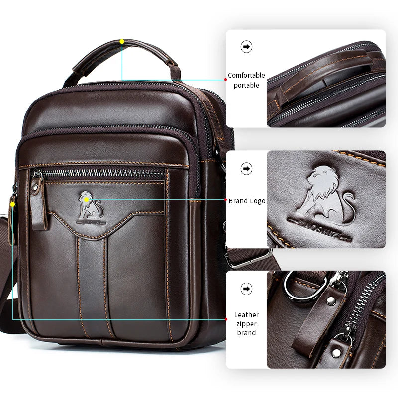 Classic Retro Men’s Cowhide Crossbody Bag