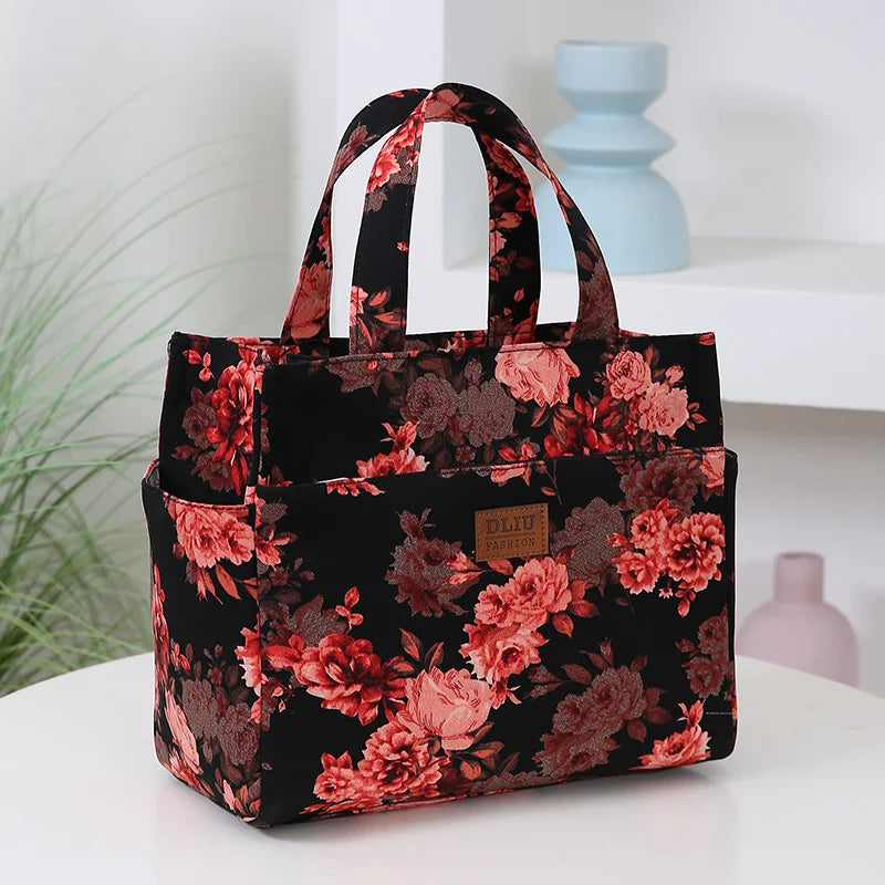 Large Capacity Thickened Cloth Tote – Minimalist Work & Lunch Storage Bag for Daily Use