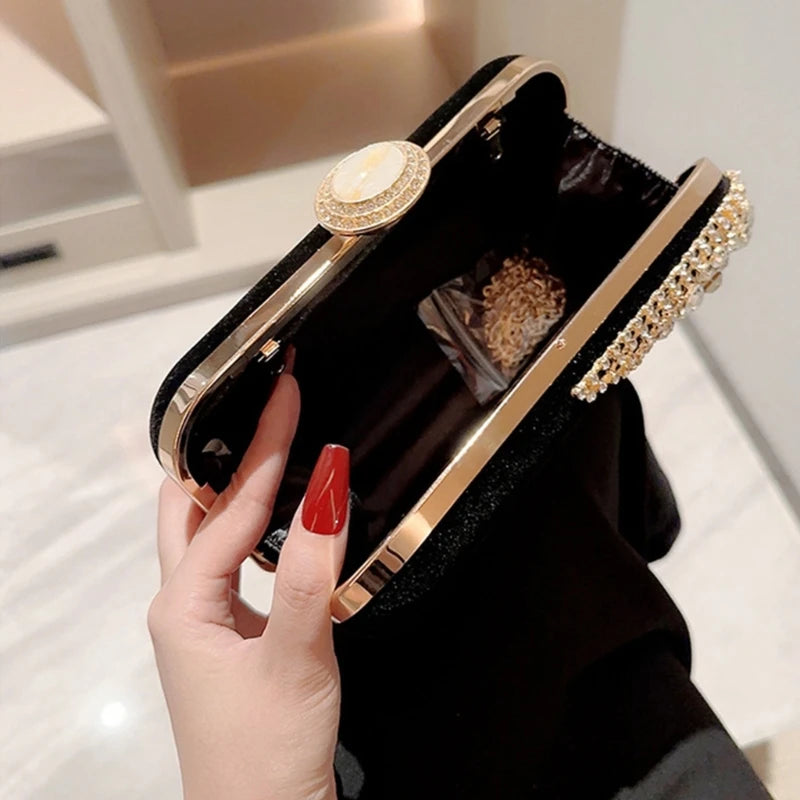 Glitter Evening Clutch – Small Phone Purse with Detachable Chain for Women