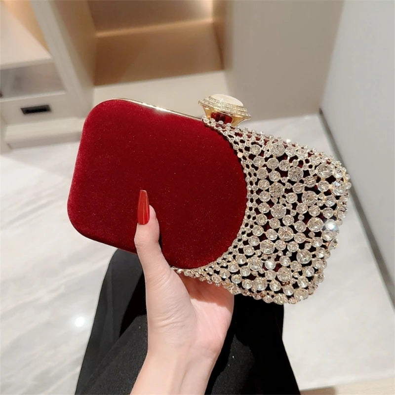 Glitter Evening Clutch – Small Phone Purse with Detachable Chain for Women