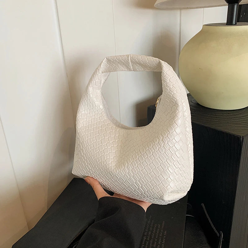 Soft Embossed Top-Handle Shoulder Bag