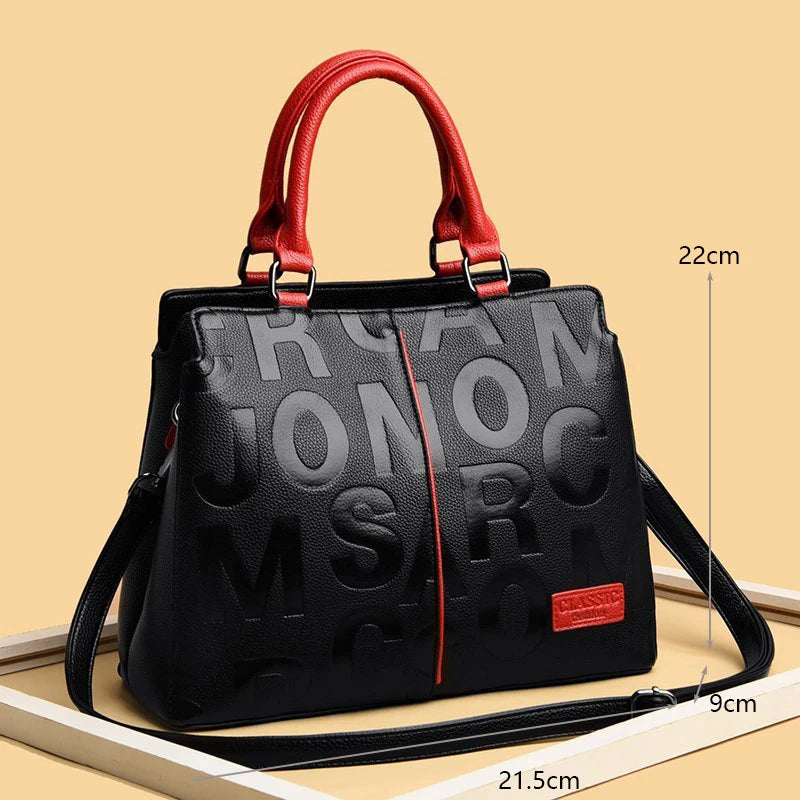 Leather Designer Tote – Casual Large-Capacity Crossbody Shoulder Bag for Women