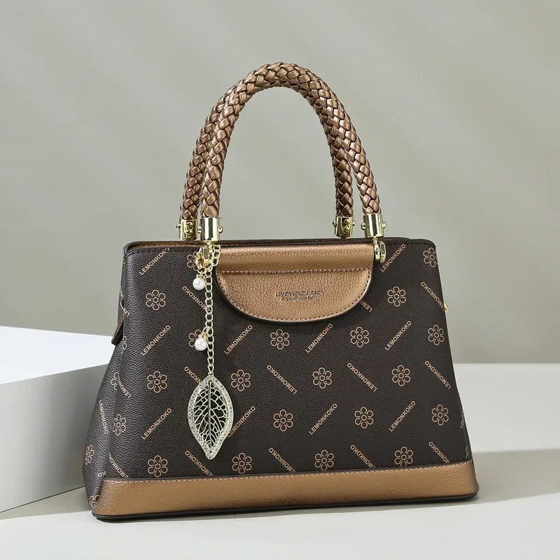 Vintage Logo Shopper – Fashionable Large-Capacity Leather Crossbody Bag