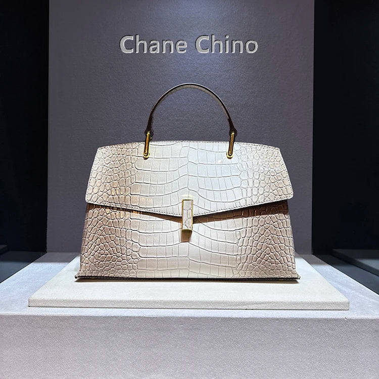 Luxury Crocodile Pattern Shell Bag – Women’s Fashion Top Handle & Crossbody Handbag
